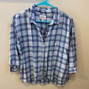 Plaid American Eagle Button Up